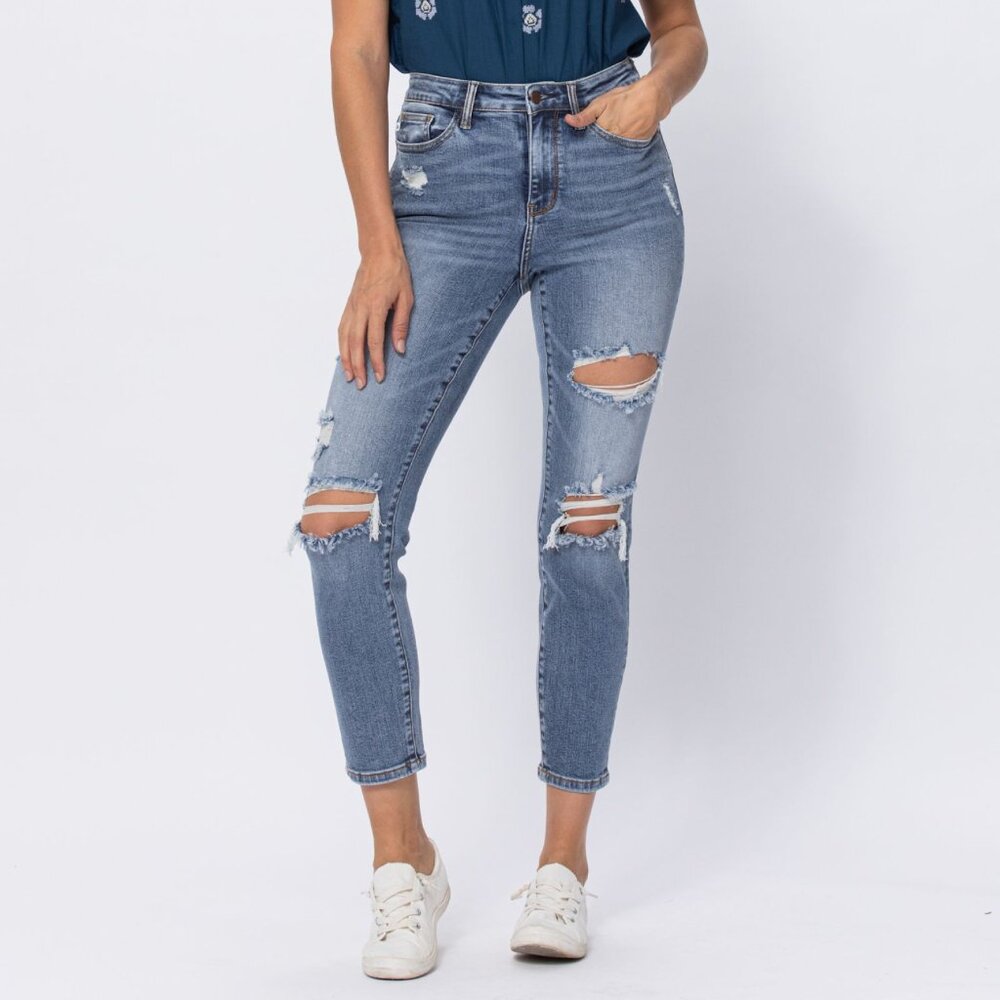 Judy Blue High-Waist Slim Fit, Destroyed Style Jeans